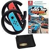 PremGear Racing Steering Wheel Controllers, Driving Grips for Joy-Con (2 pack) + Table Top Racing: Nitro Edition for Nintendo Switch + Cleaning Cloth