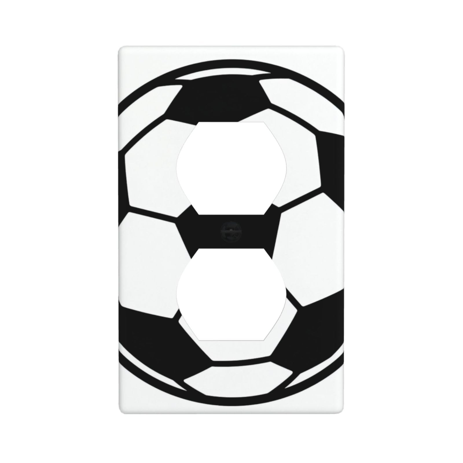 Soccer Ball Pattern Unbreakable Polycarbonate Switch Plate-1 Gang Screwless Wall Plate for Home Office