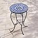 Cobalt Mosaic Black Iron Outdoor Accent Table
