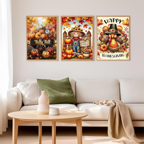 Diamond Art Kits for Adults,3 Pack fall Diamond Painting Kits 12x16inch by VeGuude - Used condition - Image 2