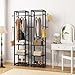IBUYKE Coat Rack with Shelves, Freestanding Hall Tree with 3 Shelves and 8 Hooks, Industrial Clothes Stand for Entryway, Hallway, Bedroom, Black UTMJ088B