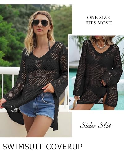 Image of CoCozy Crochet Cover Up for Women Mesh Hollow Out Bikini Cover Ups for Swimwear Summer Swimsuit 2026