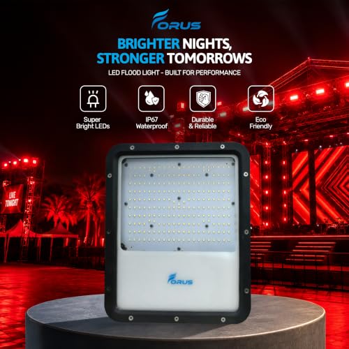 Image of Forus 150W Red Color Flood Light Outdoor LED Waterproof Decorative Focus Lamp for Home Garden Events Security Terrace Landscape Pathway Building Festival Stage Party Celebration Lighting - 1 Pc