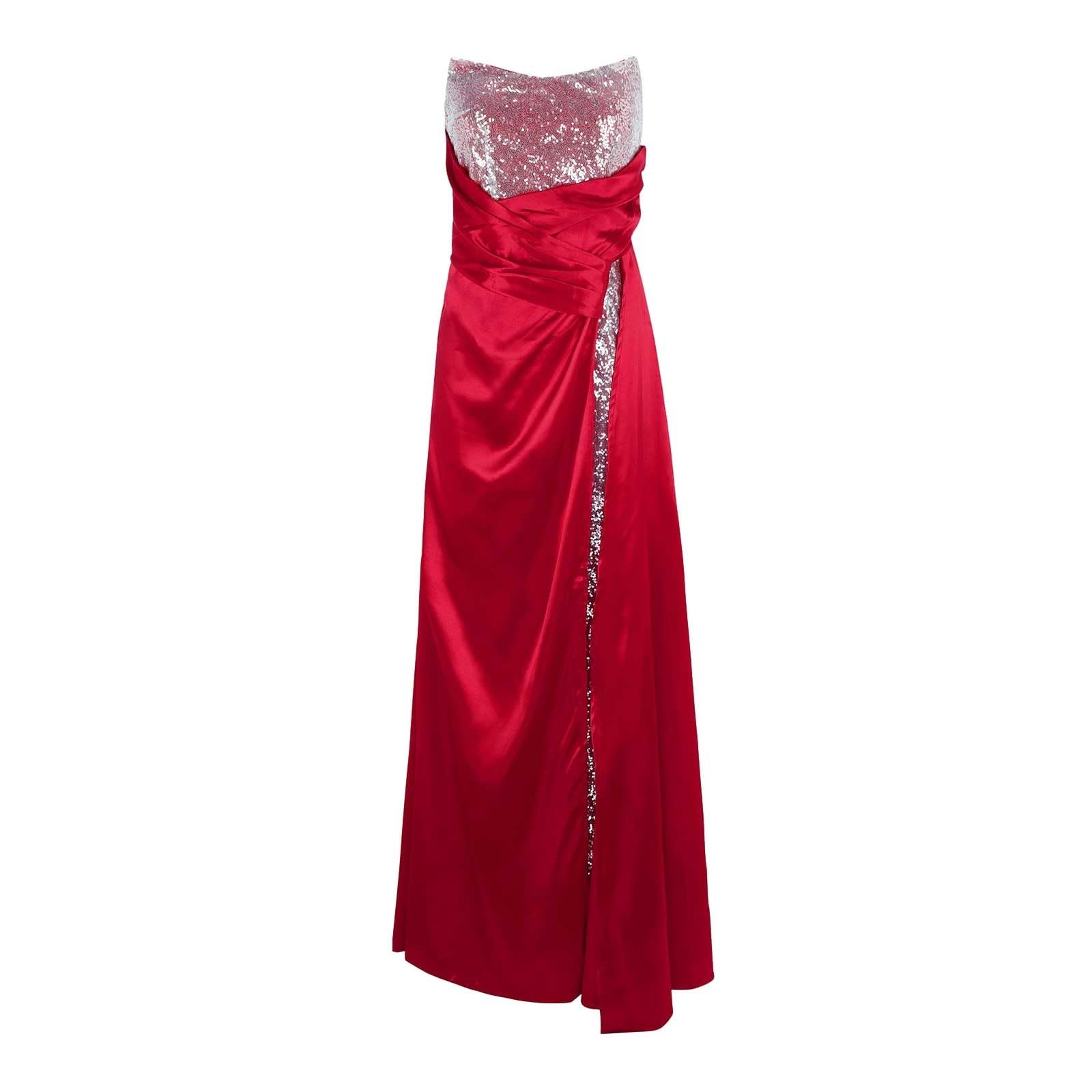 Genérico nuevo vestido de Cosplay largo para mujer con lentejuelas con ranura alta sin tirantes para hombros, escote tubular de noche