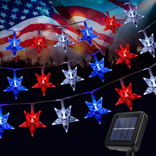 Solar 4th of July String Lights