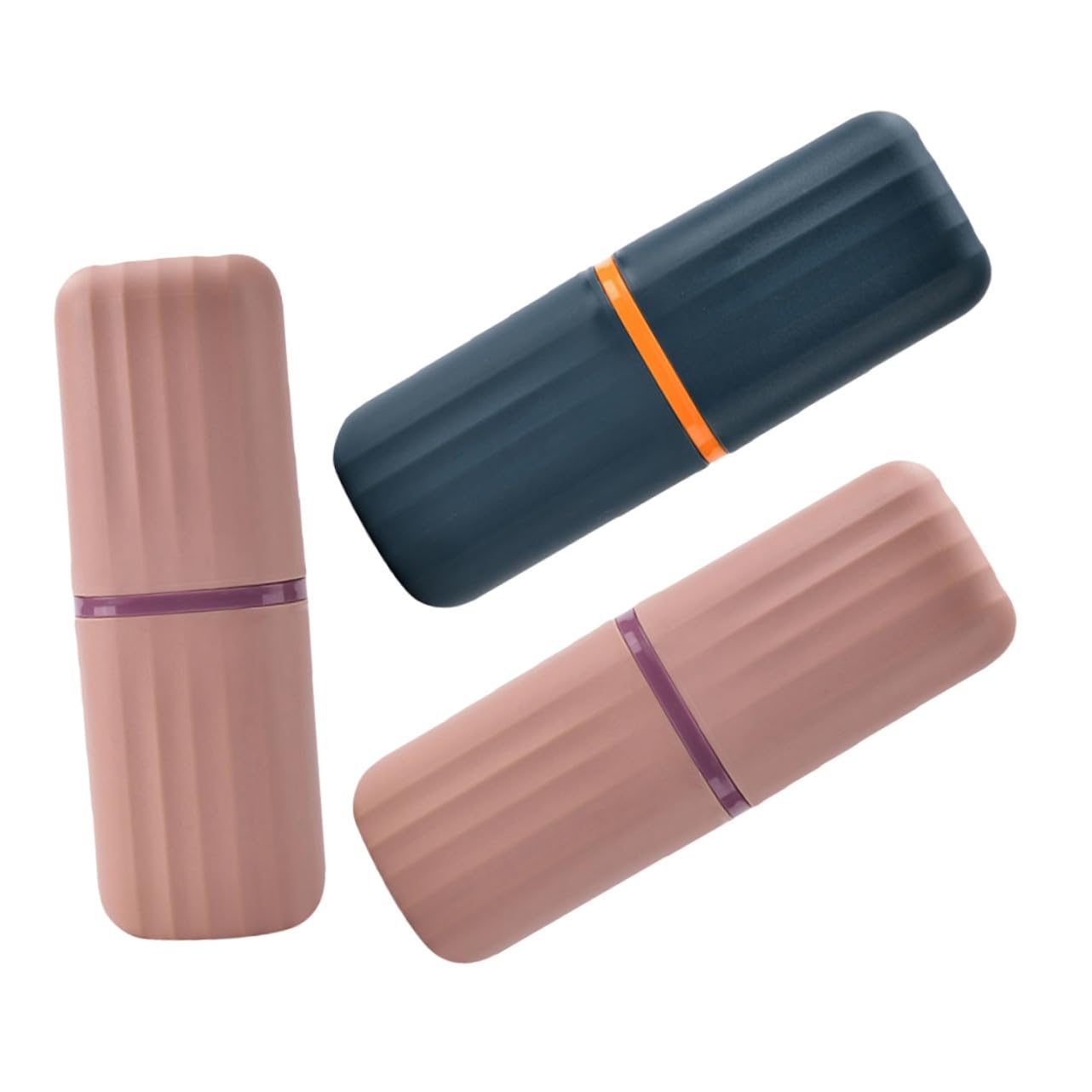 9 Piezas Tazas para Cepillos de Dientes de Viaje Plástico Reutilizable Diseño Minimalista Rosa y Azul Estuche Compacto para Almacenamiento y Enjuague para Uso Familiar y Viajes