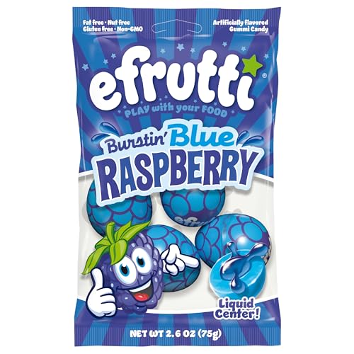 efrutti Burstin' Blue Raspberry Caramelo Gummi 2.6 oz miniatura 1