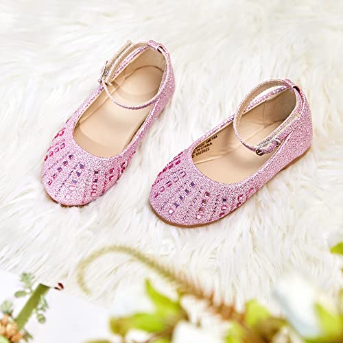 Image of GINFIVE Toddler Girls Dress Shoes Little Girls Mary Janes Ballerina Flats Shoes Toddler