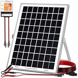 Cargador Solar 12 Voltios Panel solar POWOXI, módulo solar de 10 W, 12 V, cargador + 8 un controlador
