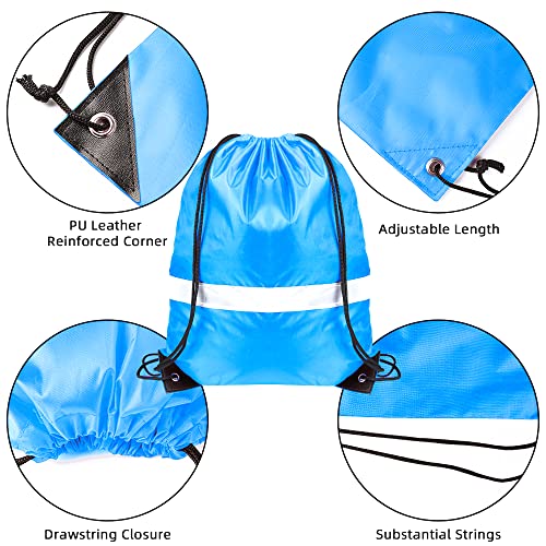 GoodtoU Draw String Sport Bag 10 Pcs Reflective Sack Backpack Cinch Sack Backpack Drawstring Backpack Bags Bulk
