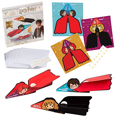 Cartes Valentin Harry Potter pliables en avion avec enveloppes pour école