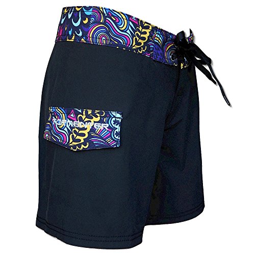 Tormenter Black Reef Ladies Women's Girls Boardshorts (8, Black Reef)
