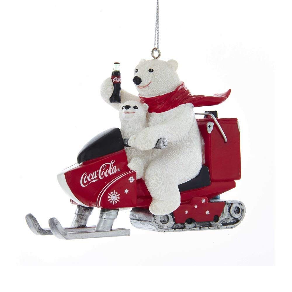 Amazon.com: Kurt Adler Coca-Cola Polar Bear With Cub Riding Snow