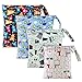 BelleStyle Bolsa de Pañales, 4 PCS Bebé Reutilizable Impermeabilizan Bolsa con 2 Cremallera Impermeable para Mamá de Bebé, Wetbag Organizador de Pañales de Playa,Viajes,Piscina,Gym