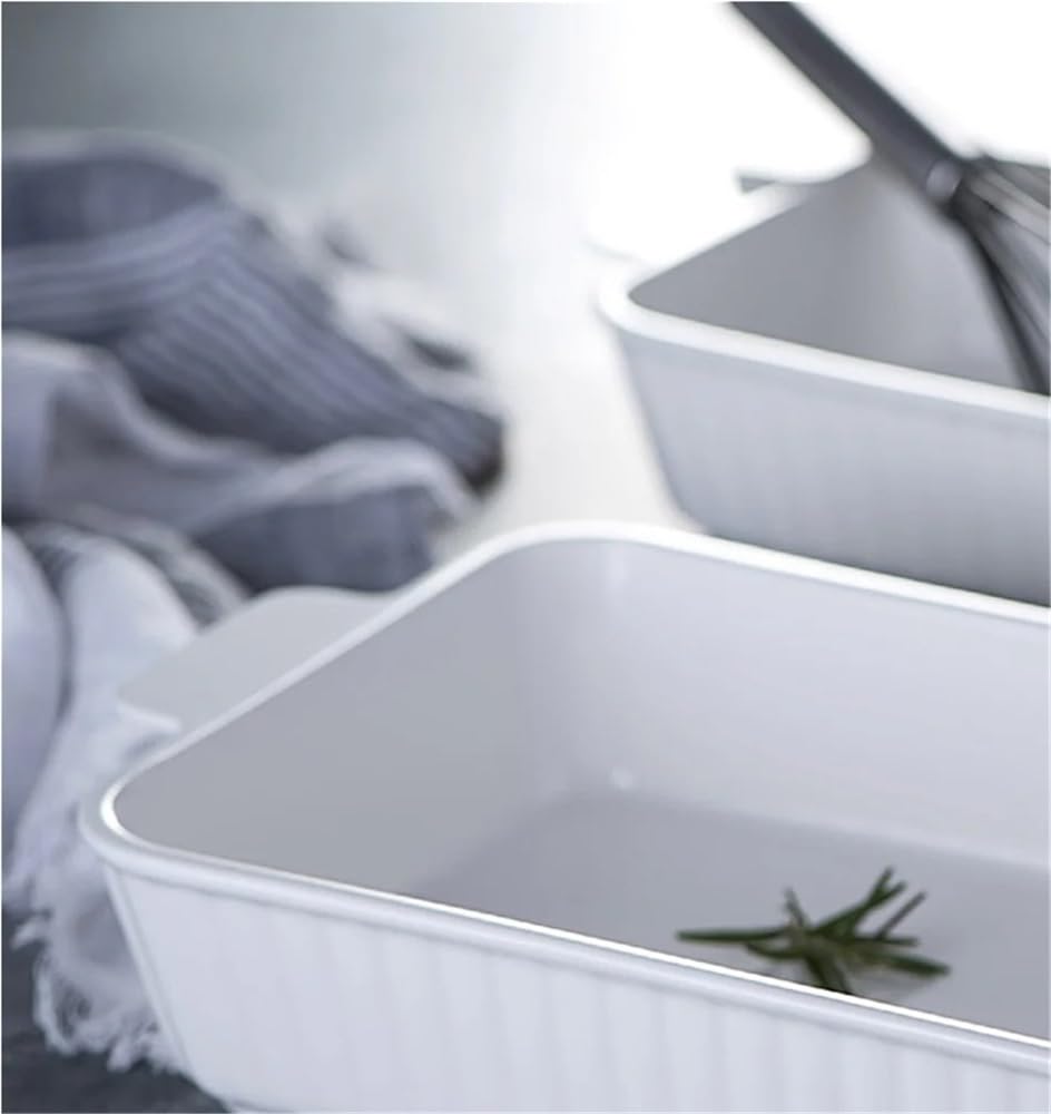 Plat de Cuisson en céramique à Double poignée allant au Four for lasagnes, pâtes, Cuisson, rôtissage, Repas, Usage Familial, répartition Uniforme de la Chaleur(L)