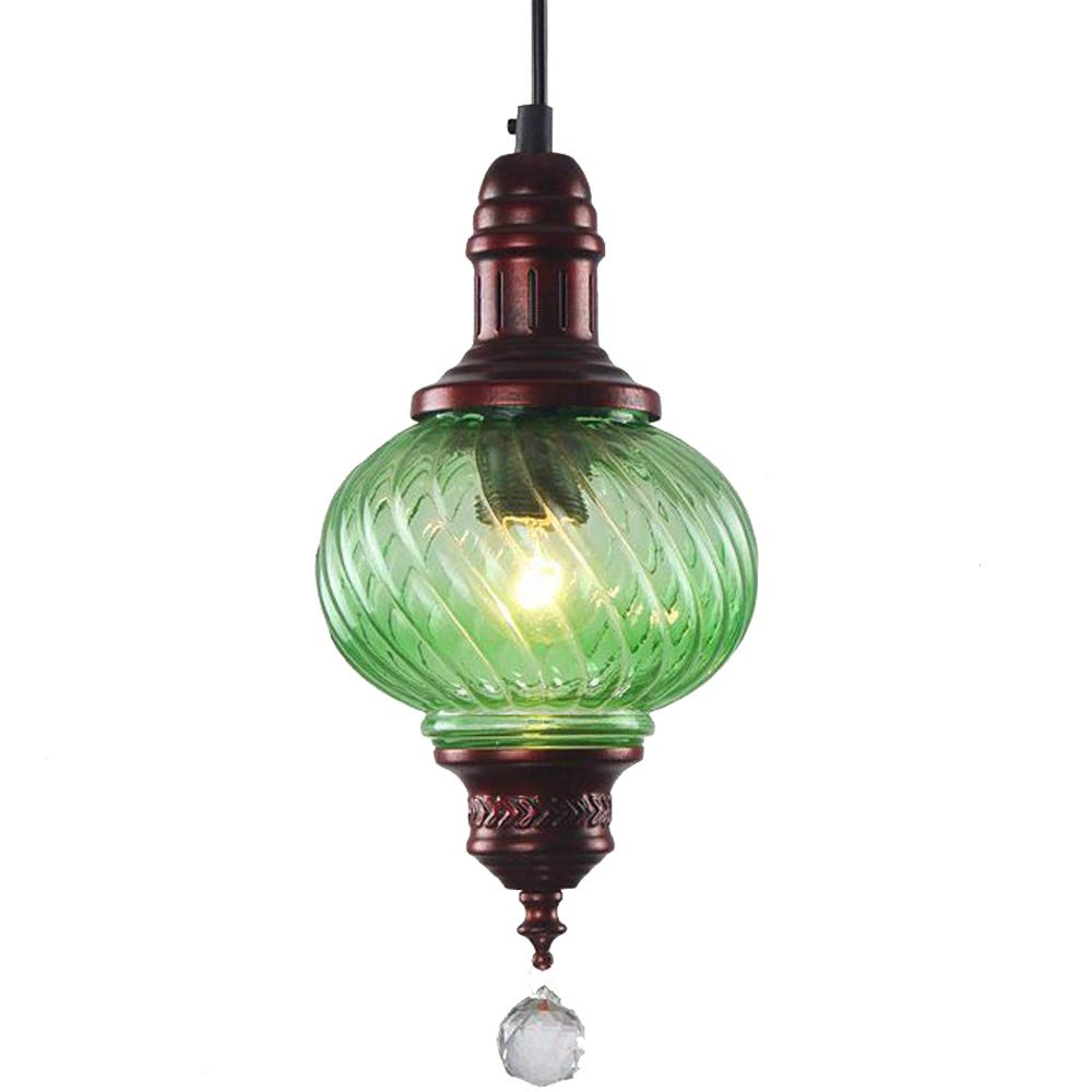 KXEcoLife Dining Room Ceiling Chandelier Bar Counter Lighting Fixtures Multi-Colbalcony Corridor Coffee House Hanging Lamps/Green/a