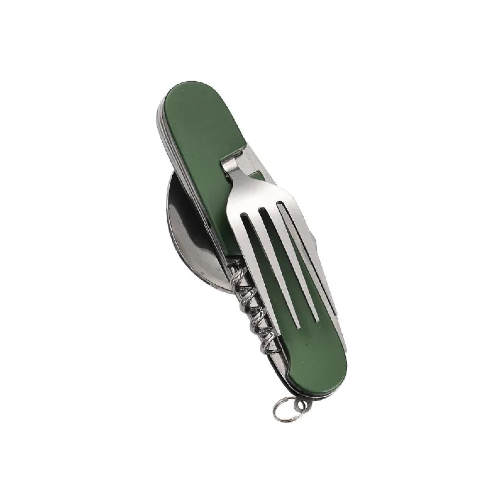 ZuoXun Tablespoon Set 4 in 1 Foldable Spoon Knife Fork Bottle Opener Stainless Steel Folding Pocket Kits Outdoor Tableware Set