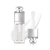 Vista 19 de Aceite de brillo labial hidratante, brillo labial hidratante transparente con tono coral ligeramente teñido, no pegajoso, nutritivo, de larga