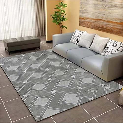 Alfombras Dormitorio Kunsen Alfombra Home Decoracion Alfombra Gris para Dormitorio, Alfombra Rectangular para Sala de Estar, Sucia, Resistente y...