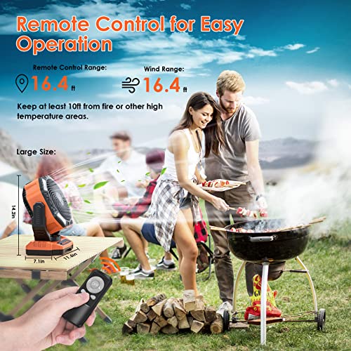 Vasg 40000Mah Camping Fan Battery Powered With Led Lights Rechargeable Remote Control Auto Oscillating Tent Fan With 4 Speeds, Portable Power Bank For Outdoor Camping Gear Accessories #TOP4
