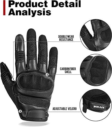 Motorcycle Gloves For Men And Women Touchscreen Motorcycle Riding Gloves With Knuckle Protection For Powersport Black Xx-Large #TOP3