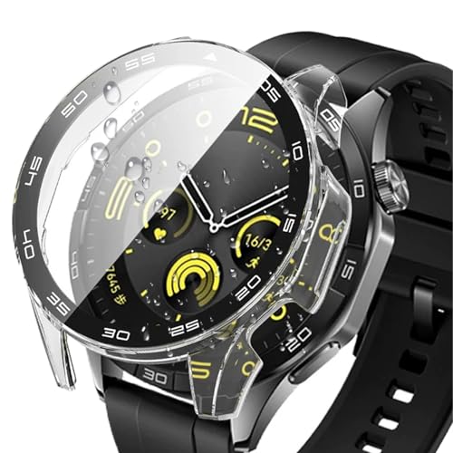 AIYYXX HUAWEI(�t�@�[�E�F�C) WATCH GT 4 46mm �J�o�[ �����^ �ڐ���\������ �K���X�t�B����+PC�t���[�� ��̌^ huawei watch gt4 46mm�Ή� �����ߗ� �L�Y�h�~ �w��h�~ �ȒP�Ɏ��t���E�� �S�ʕی� �P