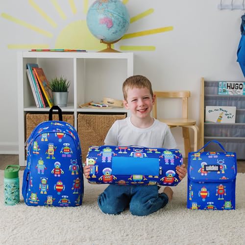 Image of Wildkin Kids Insulated Lunch Bag - Reusable, Ideal for Hot /Cold Snacks, School & Travel - Robots