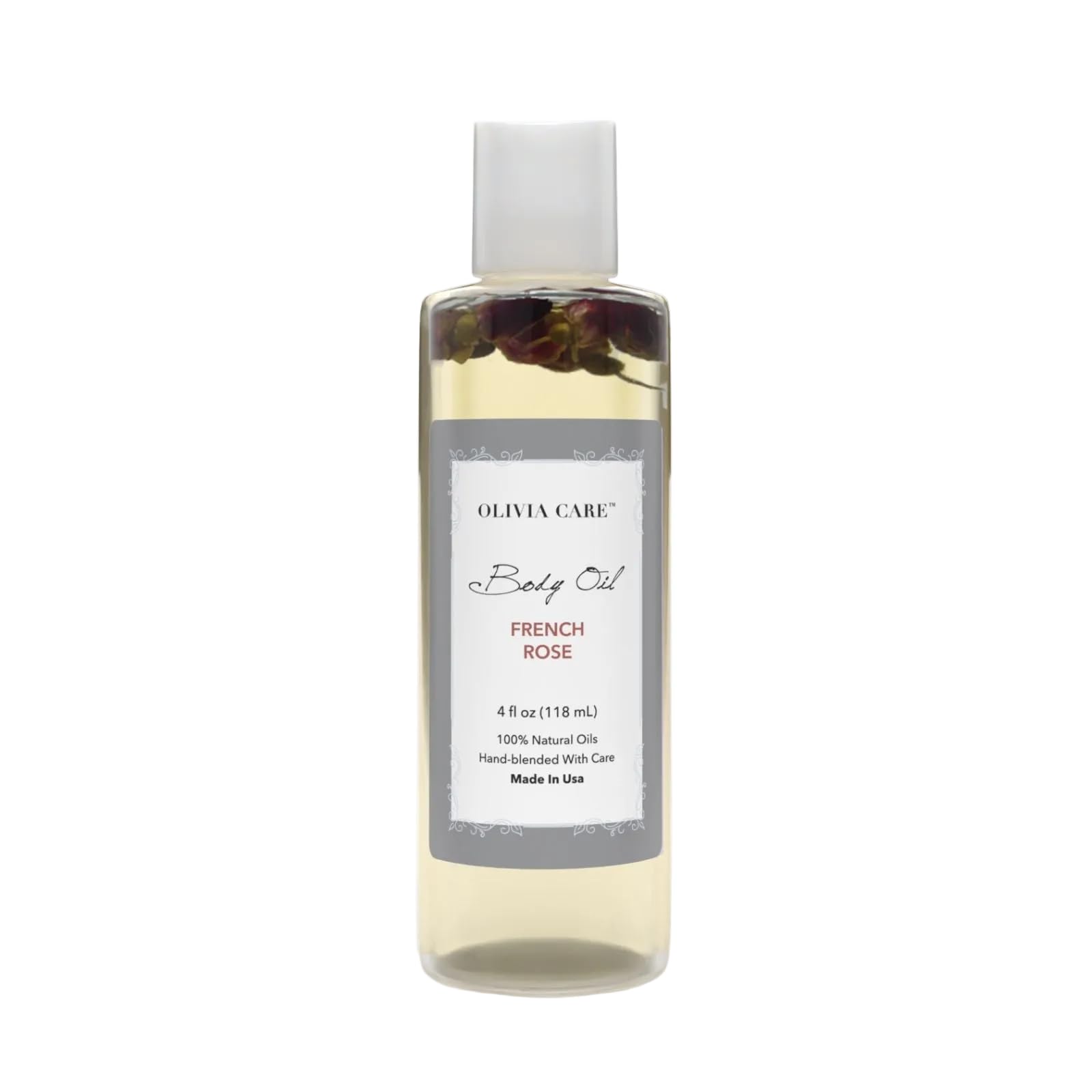 Olivia Care Body Oil - Natural Perfume Oil For Women | Hydrating & Moisturizing After Bath Oil - Infused with VITAMIN E, K & Omega Fatty Acids - Reduce Dry Skin (French Rose)