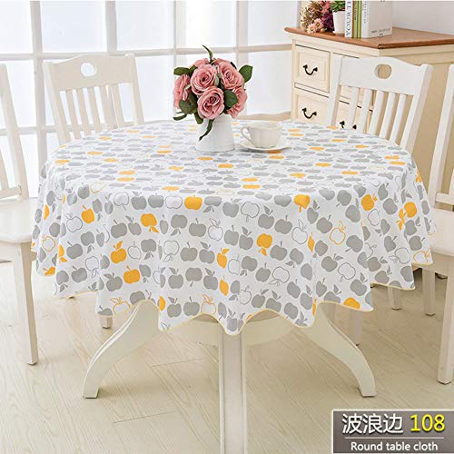 TWTIQ Estilo de Flor Paño de Mesa Redonda Pastoral PVC Plástico Mantel de Cocina A Prueba de Aceite Decorativo Elegante Tela Impermeable Cubierta de Mesa color8 200cm