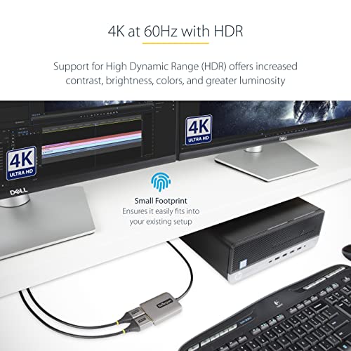 Image of StarTech DisplayPort 1.4 to 2x DP MST Hub, Dual 5K 60Hz, Windows Only | Extended or mirrored, Uses host GPU, No macOS /ChromeOS /Linux, Requires DP 1.4