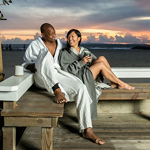 Down Etc Luxury Spa Robe Mountain of Robes™ Collection Ultra Soft Cotton Hotel Bathrobe, One Size Fits Most, Mt. Kilimanjaro- White2