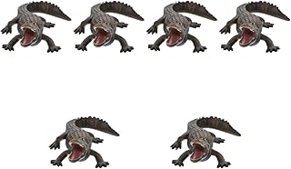 BESPORTBLE 6 Peças Modelo De Crocodilo Simulado Wildin Out Kids Playset Desktop Brinquedo De Educação Precoce Sólido Modelo De Vida Selvagem Pvc Realista Modelo De Crocodilo Criança