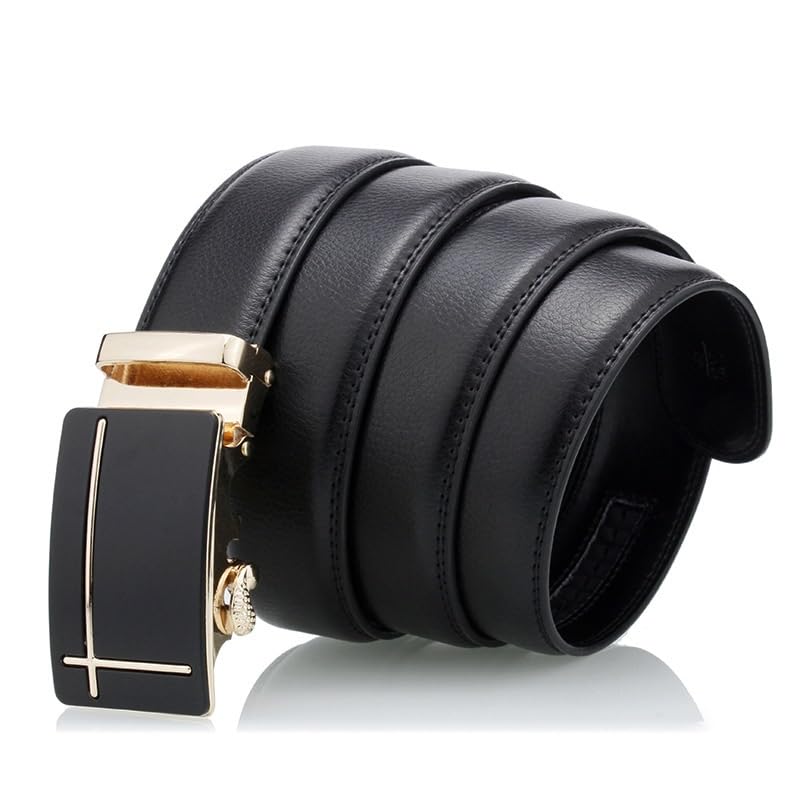 JSEIAJB Men's Belt Business Double-sided Cowhide Men's Belt Lychee Pattern Automatic Buckle2