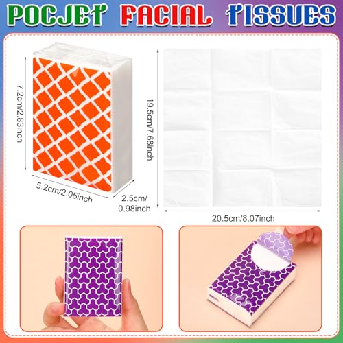 Image of Ctosree 50 Pack Pocket Tissues Travel Packs Bulk 500 Sheet Small Tissues Pocket Packs Party Favors 3 Ply Mini Individual Travel Size for Allergy Camping