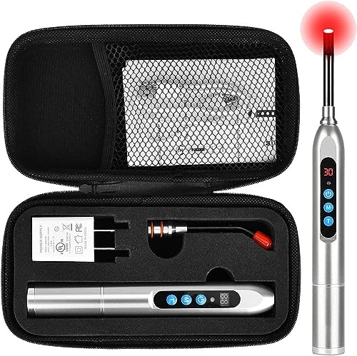 Pluma de Instrumento de Terapia de luz roja 2 en 1 Dispositivo de Terapia de luz para el Herpes Labial Rojo y infrarrojo cercano para el Tratamiento de Las aftas labiales Alivio del Dolor Muscular,