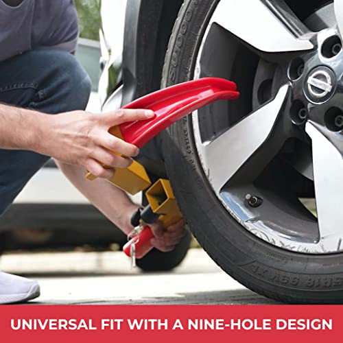 GADLANE Wheel Clamp - Heavy Duty Car Wheel Lock with 3 Keys, Car Lock Anti-Theft Device Fits All 7-11" Width Tyres, High Visibility Wheel Clamp for Car, Caravan, Trailer, Motorhome, Van (Yellow/Red) - Image 3
