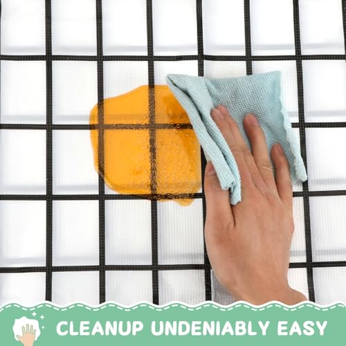Image of 30 Pack Disposable Splat Mat for Under High Chair, Baby Biodegradable High Chair Mat for Floor, 55 inch x 39 inchFood Catcher for High Chair, Under High Chair for Baby Led Weaning, Home & Restaurant Use