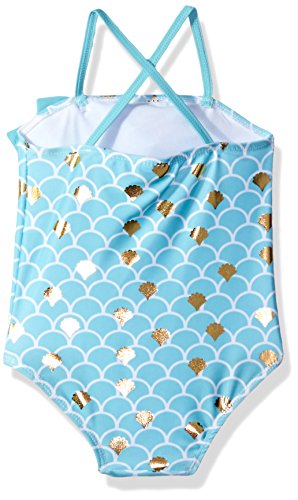 Image of Little Girls Solo Swim -Toddler - Seashell Delight One Piece Swimsuit, Teal, 2T
