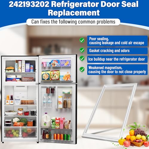 Image of 36″x27″ 242193202 Refrigerator Door Gasket Replacement Compatible with Frigidaire Kenmore FFTR1514RW1 FFHT1514QW0, Upgraded 242193202 Fridge Gasket Replace 3016406 PS8769012 Door Seal - Unbent