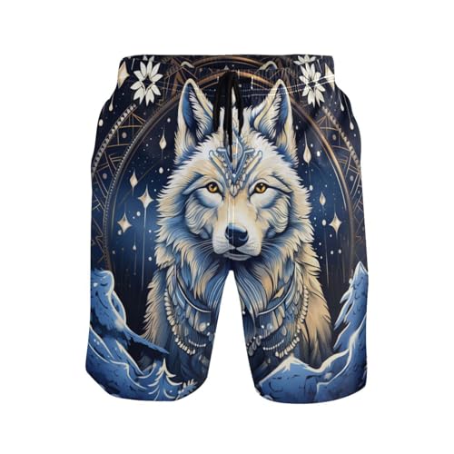 Pantalones Cortos Lobo Azul Frío Swim Trunks Deportes Bañador Hombre Cómodo Shorts De Baño para Piscina Natación Playa XL