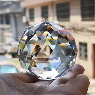 Clear Cut Crystal Sphere 40-80MM Faceted Gazing Ball Prisms Home Decor (Size : 50MM)