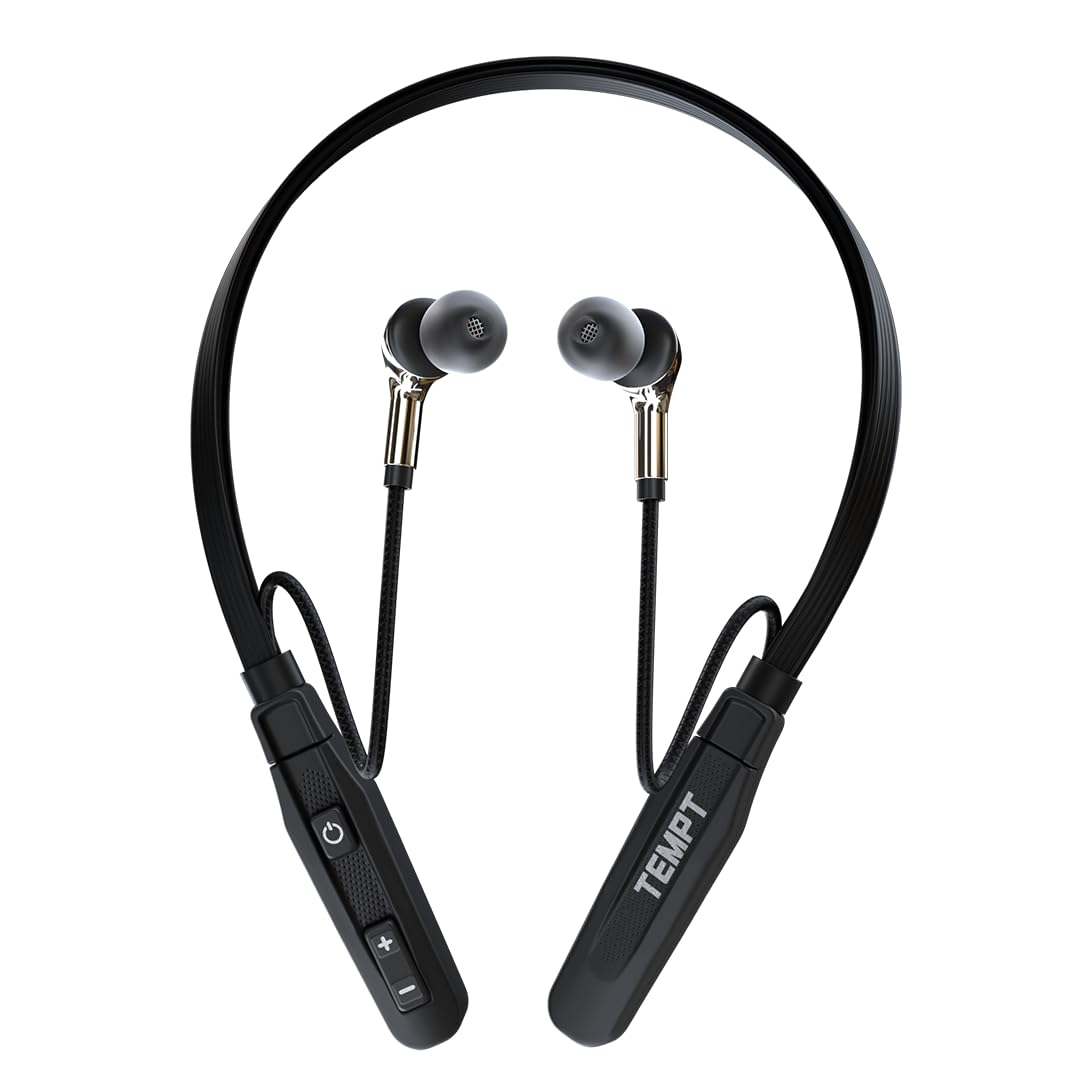 TEMPT Newly Lauched Groove Air Neckband, 35 Hours Playtime, Type C Fast Charging, BT V5.2, 10MM Drivers with Copper Rings, Crystal Clear Sound, IPX5 Water & Sweat Resistant (Black) (B0DF2ZRH34) Amazon Price History, Amazon Price Tracker