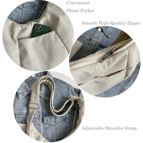Bolso Tote Crossbody de Pana para Mujer miniatura 3