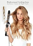 LANVIER 1.25 Inch Curling Fer, Extra Long Barrel 1 1/4 pouce de fer de curling pour cheveux longs jusqu'à 450F, Worldwide Dual Voltage Hair Curler pour voyager, outil de style d'épilation des cheveux noir