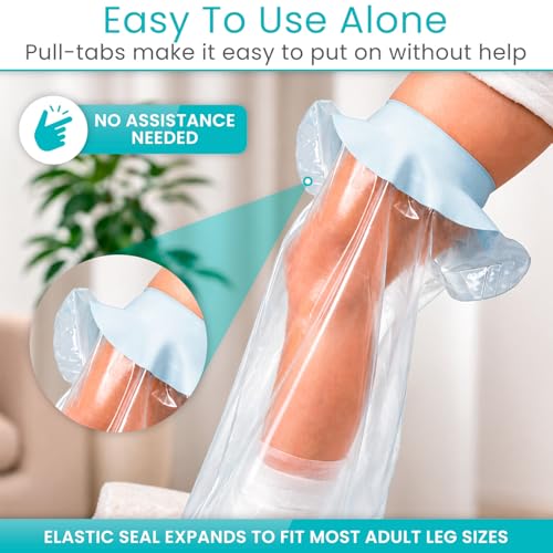 Protection de douche pour jambe cassée et pansement étanche