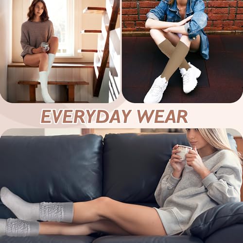 Image of Buauty Slouch Socks for Women, Soft Extra Long Chunky Scrunch Knee High Sock Winter Knit Slouchy Socks Leg Warmmers