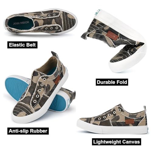 JENN ARDOR Womens Fall Slip On Fashion Sneakers No Laces Comfortable Casual Low Canvas Sneakers Flats Walking Shoes - image 5