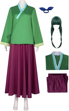 Womens The Apothecary Diaries Maomao Cosplay Costume Green Hanfu Dress Suit Pharmacist Girl Halloween Outfit