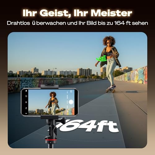SYNCO XView Handy Selfie Monitor, Magnetischer Smartphone Vlog Bildschirm für iPhone & Android Rückkamera Kabellos 50M 3H Akku, mit Lautsprecher für TikTok YouTube Livestream (Schwarz)