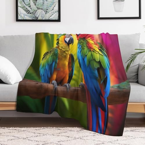 Couverture Canapé Perroquet flannel douce moelleuse | Plaid chaud grand format 180x200 - 3